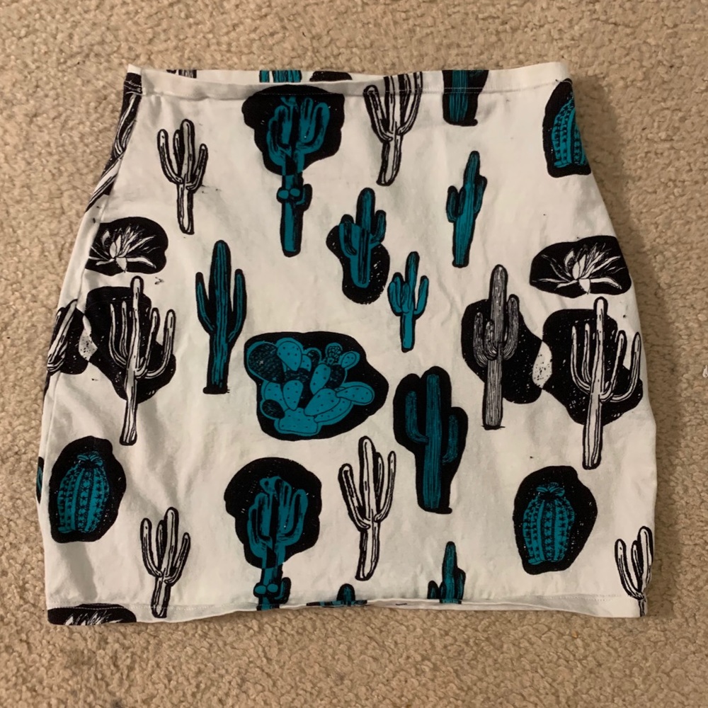DOLLS KILL MOTEL CACTUS BODYCON SKIRT